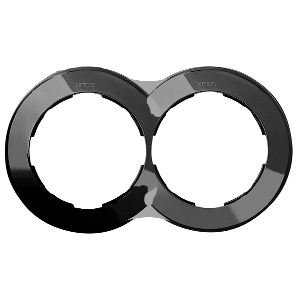 Рамка Simon 88 2 поста круг в круге хром