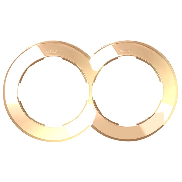 Рамка Simon 88 2 поста круг в круге золото