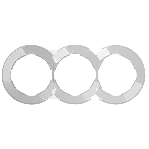Рамка Simon 88 3 поста круг в круге белый