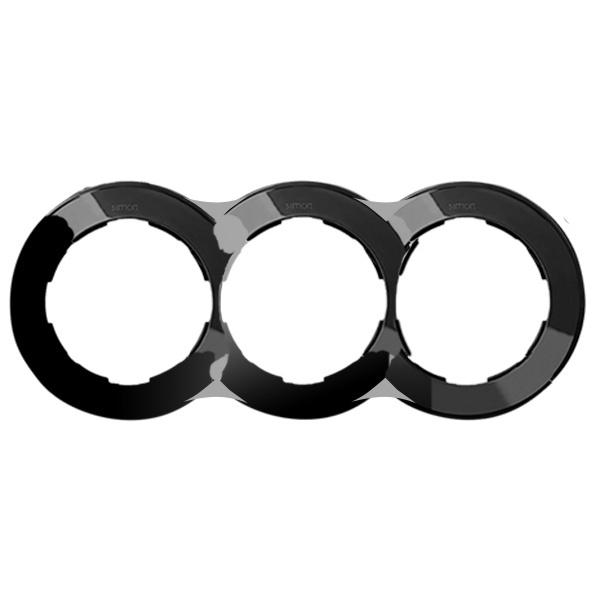 Рамка Simon 88 3 поста круг в круге хром