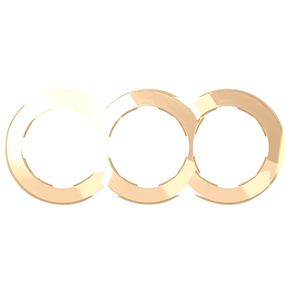 Рамка Simon 88 3 поста круг в круге золото