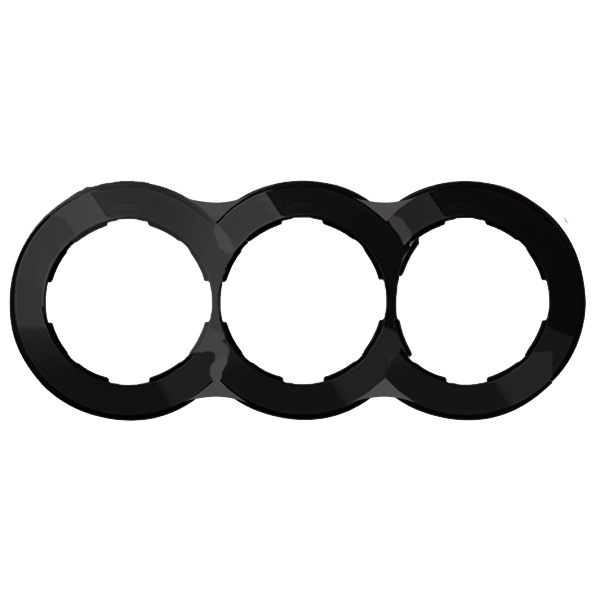 Рамка Simon 88 3 поста круг в круге графит