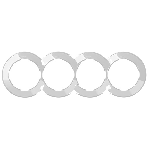 Рамка Simon 88 4 поста круг в круге белый