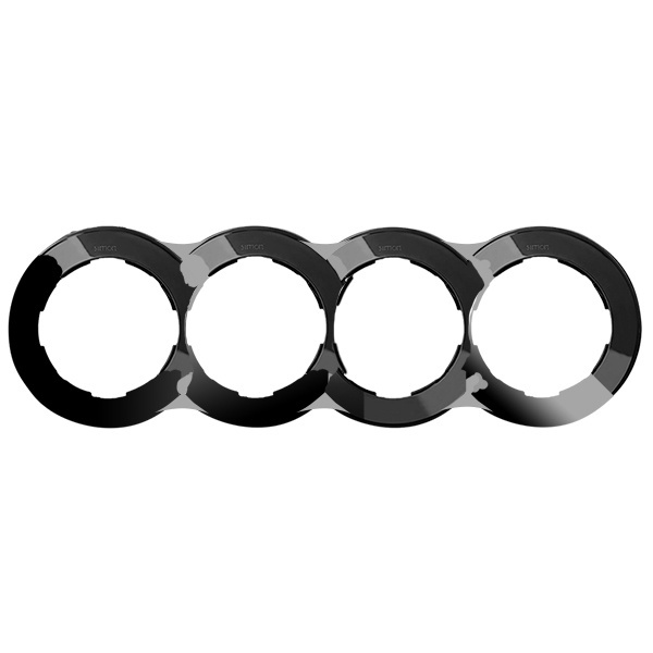 Рамка Simon 88 4 поста круг в круге хром