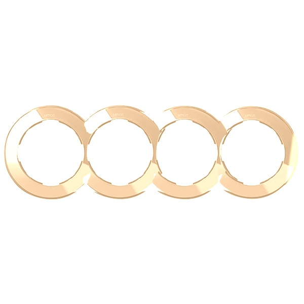 Рамка Simon 88 4 поста круг в круге золото