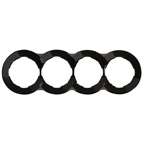 Рамка Simon 88 4 поста круг в круге графит