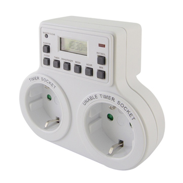 Розетка с электронным недельным таймером TDM ТРЭ-03 2х8А шаг 1мин.