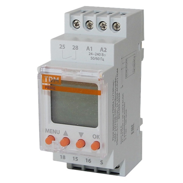 Реле времени многофункциональное цифровое TDM РВМЦ 1с/100час 1НО/НЗ+1НО 8А 24/230В 24 режима
