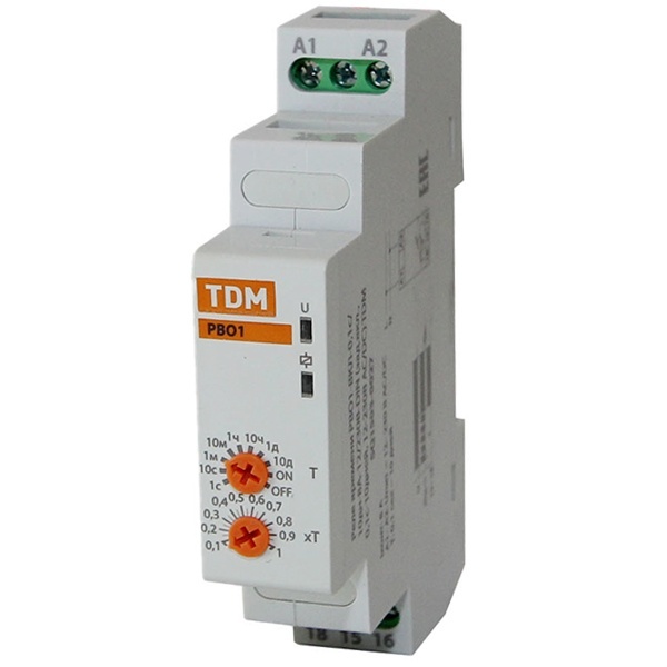 Реле времени TDM РВО1-ВКЛ 0,1с/10дн 8А 12/230В задержка включения