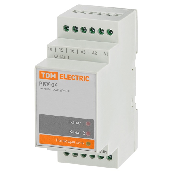 Реле контроля уровня TDM РКУ-04 230/400В, управление 2-мя насосами, 3 датчика (без датчиков)