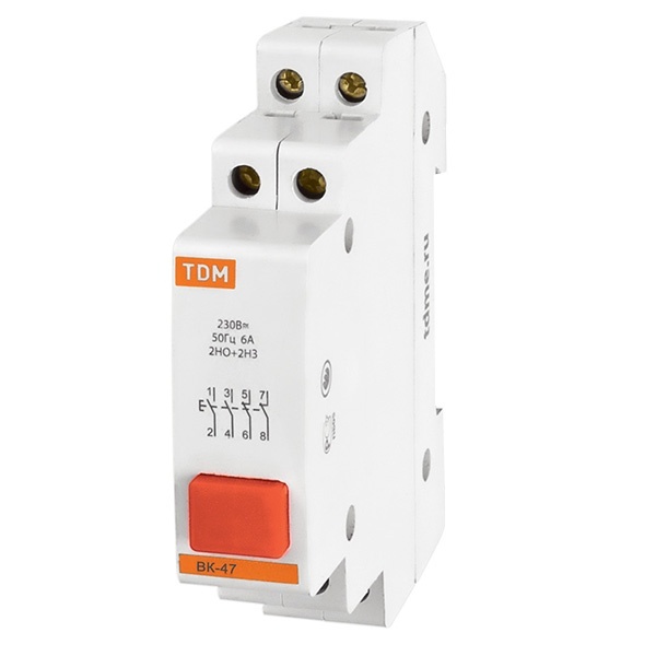 Выключатель кнопочный красный TDM ВК-47 2НО;2НЗ