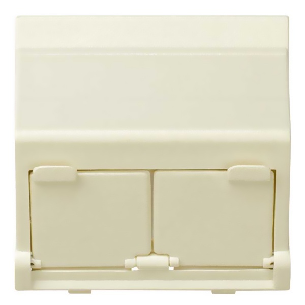 Адаптер Simon 27 со шторками на 2 коннектора AMP и SYSTYMAX широкий модуль, слоно