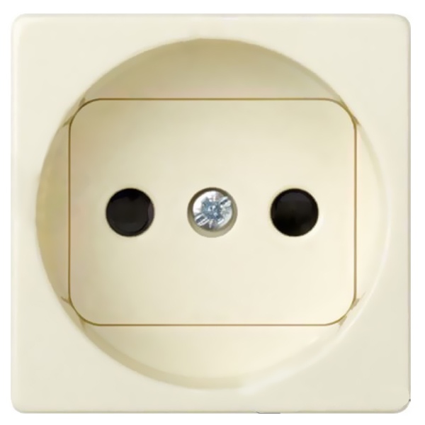 Розетка Simon 27 2Р с защитными шторками широкий модуль, слоновая кость (бежевый)