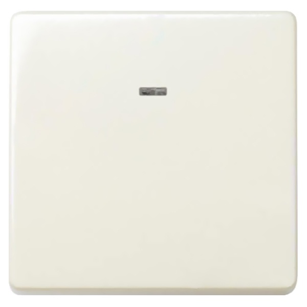 Выключатель одноклавишный кнопочный с подсветкой Simon 27 10А 250В широкий модуль, слоновая кость (бежевый)