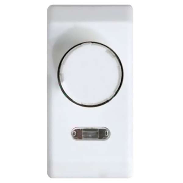 Светорегулятор проходной Simon 27 поворотно-нажимной 40-500Вт узкий модуль, белый