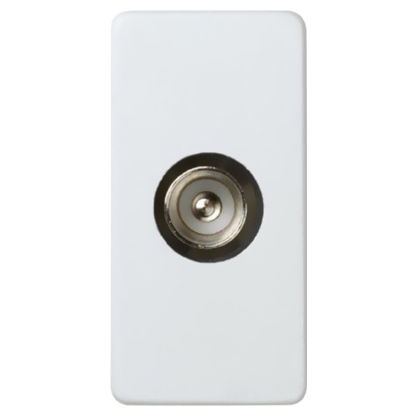 Розетка TV Simon 27 одиночная под пайку узкий модуль, белый