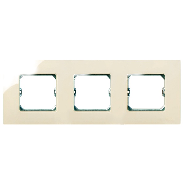 Рамка базовая Simon 27 Play 3 поста 85х233мм (+суппорт), слоновая кость (бежевый)