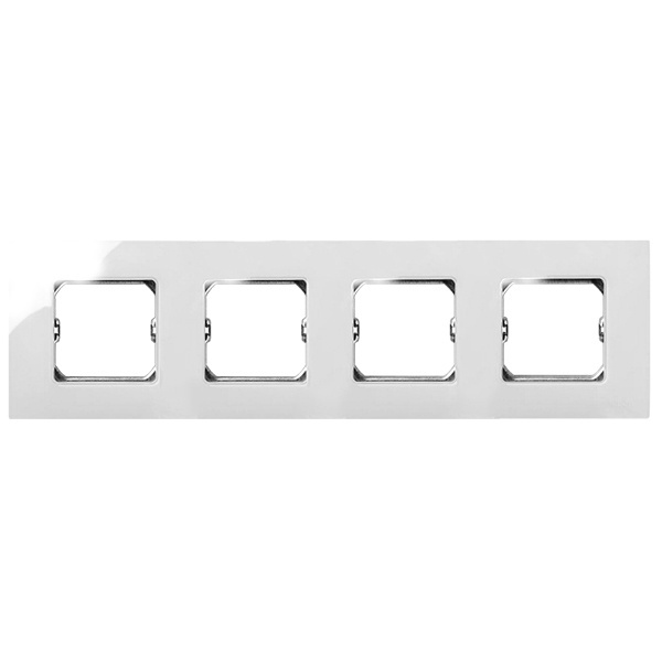 Рамка базовая Simon 27 Play 4 поста 85х304мм (+суппорт), белый