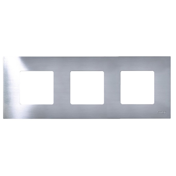 Накладка декоративная на рамку базовую Simon 27 3 поста Play Arctic, титан