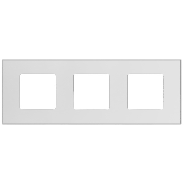 Накладка декоративная на рамку базовую Simon 27 3 поста Play Metal, прозрачный