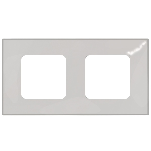 Накладка декоративная на рамку базовую Simon 27 2 поста Play Color, прозрачный серый