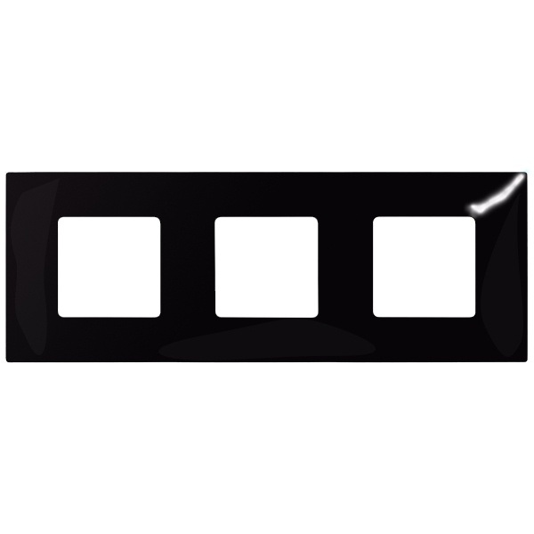 Накладка декоративная на рамку базовую Simon 27 3 поста Play Color, черный