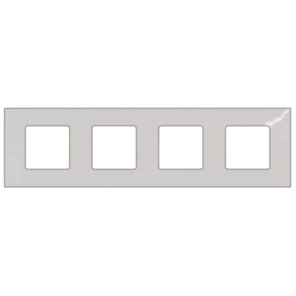 Накладка декоративная на рамку базовую Simon 27 4 поста Play Color, прозрачный серый