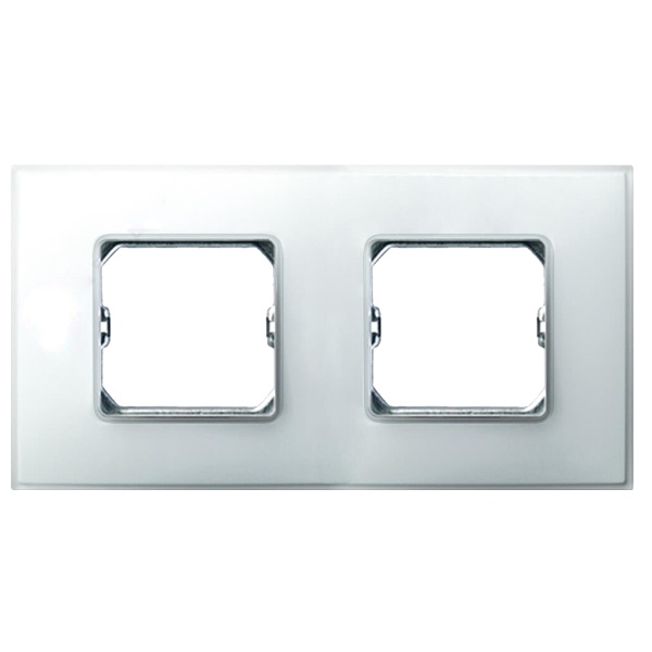 Рамка Simon 27 Neos 2 поста (+суппорт), матовый белоснежный