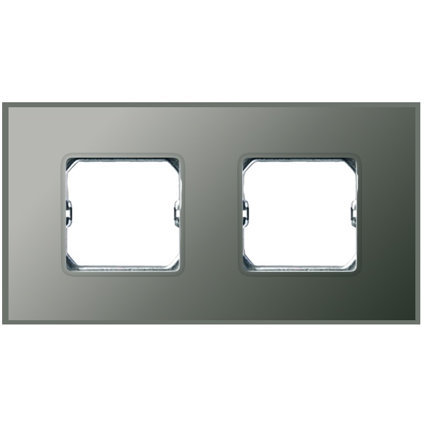 Рамка Simon 27 Neos 2 поста (+суппорт), матовый серый