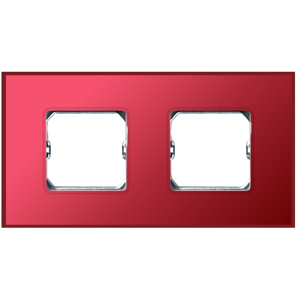 Рамка Simon 27 Neos 2 поста (+суппорт), матовый рубиновый
