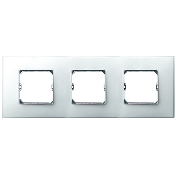 Рамка Simon 27 Neos 3 поста (+суппорт), матовый белоснежный
