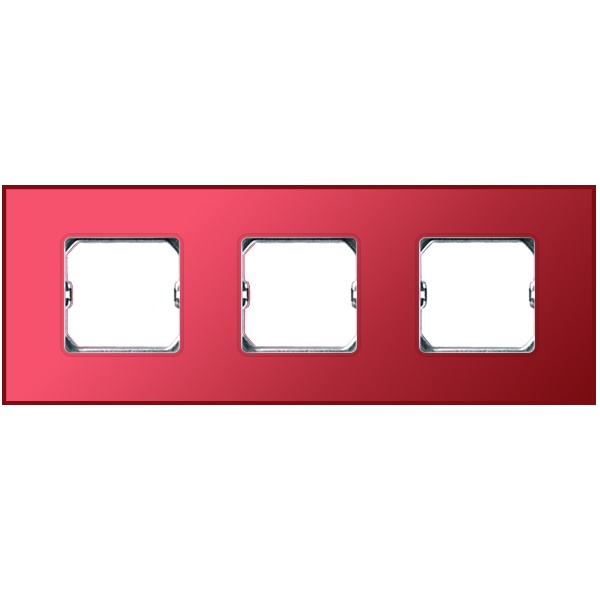 Рамка Simon 27 Neos 3 поста (+суппорт), матовый рубиновый