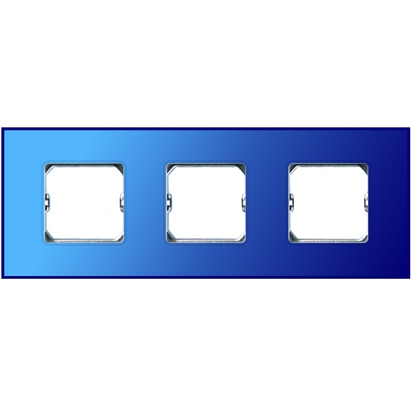 Рамка Simon 27 Neos 3 поста (+суппорт), матовый васильковый