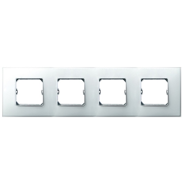 Рамка Simon 27 Neos 4 поста (+суппорт), матовый белоснежный