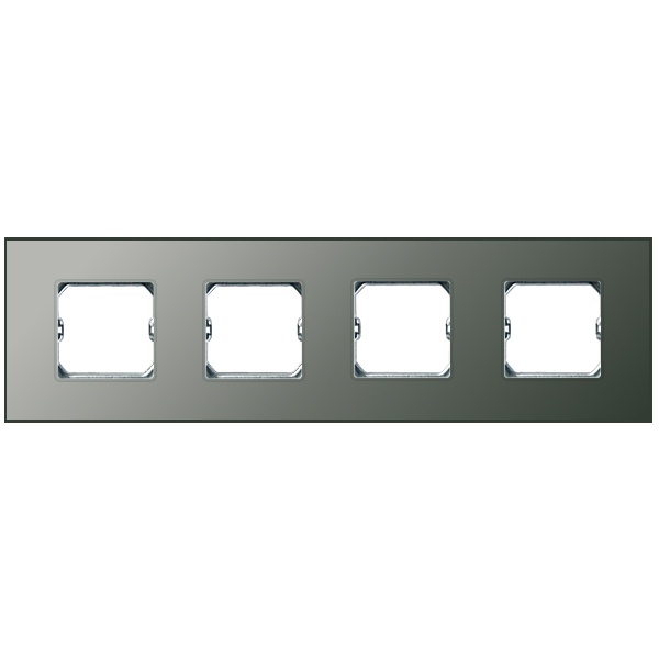 Рамка Simon 27 Neos 4 поста (+суппорт), матовый серый