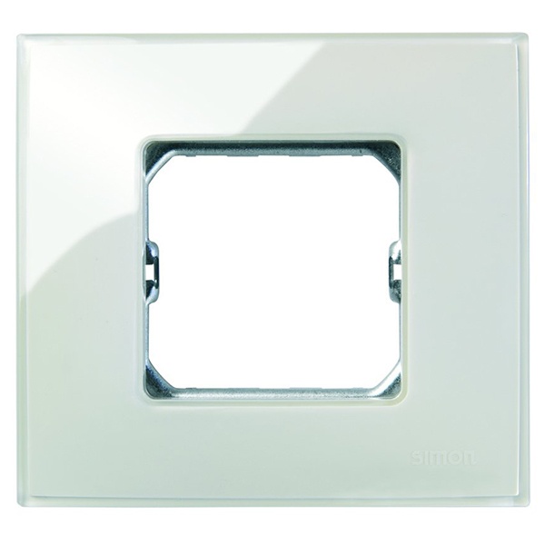 Рамка Simon 27 Neos 1 пост (+суппорт), глянец слоновая кость (бежевый)