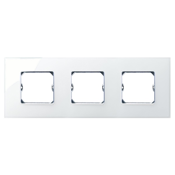 Рамка Simon 27 Neos 3 поста (+суппорт), глянец белый