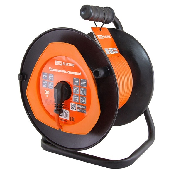 Удлинитель силовой для газонокосилки TDM УК10-001 30м штепсель+гнездо ПВС 2х1,0