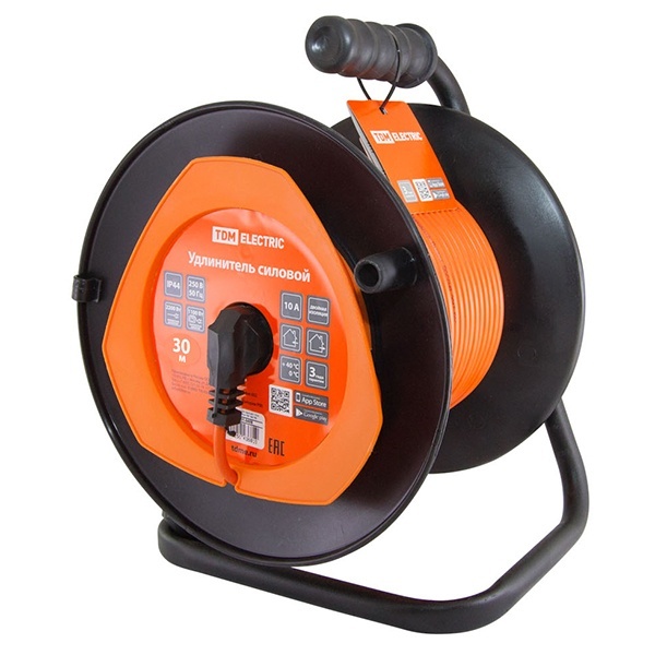 Удлинитель силовой для газонокосилки TDM УК10-001 30м штепсель+гнездо ПВС 3х1,0
