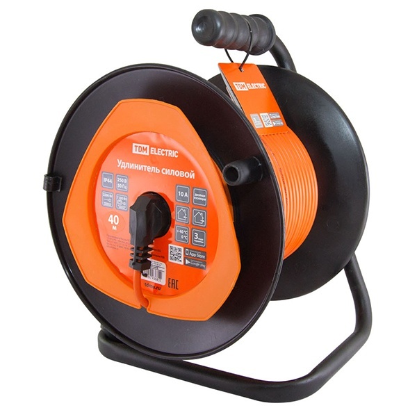 Удлинитель силовой для газонокосилки TDM УК10-001 40м штепсель+гнездо ПВС 3х1,0