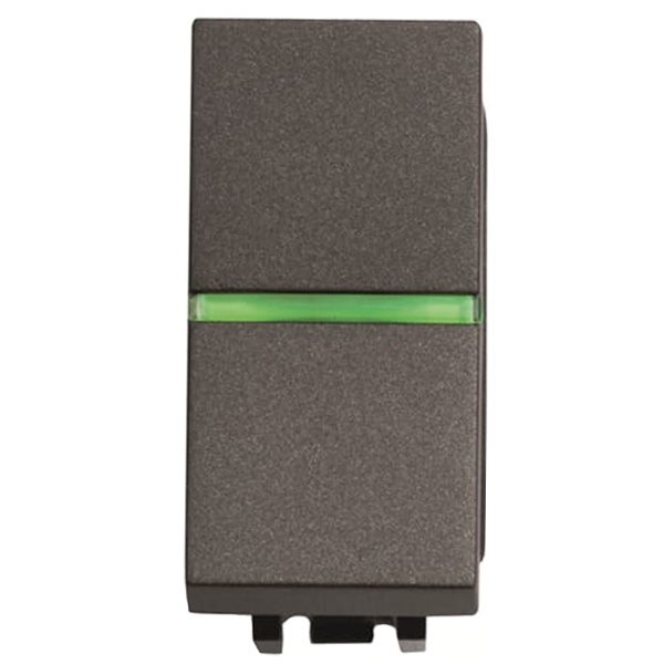 Одноклавишная кнопка с НО и подсветкой 1 модуль ABB Zenit, антрацит (N2104.5 AN)