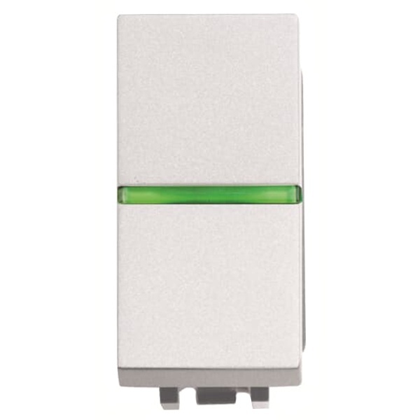 Одноклавишная кнопка с НО и подсветкой 1 модуль ABB Zenit, альпийский белый (N2104.5 BL)