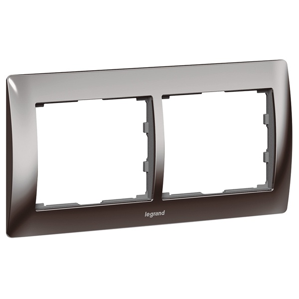 Рамка Legrand Galea Life 2 поста горизонтальная Black Nickel
