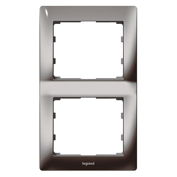 Рамка Legrand Galea Life 2 поста вертикальная Black Nickel