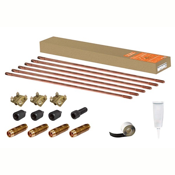 Комплект заземления TDM №1, для частного дома, на основе стальных омедненных стержней D14 9м