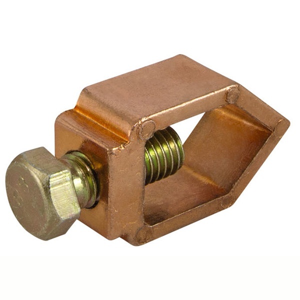 Зажим овальный TDM алюминиевый медное покрытие 1-болтовой ЗОАМ14 стержень D14 - провод 16-70 мм2