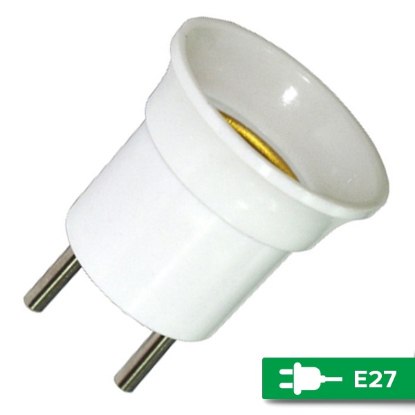 Патрон-переходник TDM с вилки на Е27 карболитовый, белый