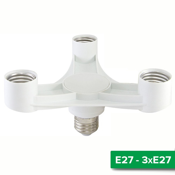 Патрон-тройник TDM для ламп с Е27 на 3xE27 230V белый