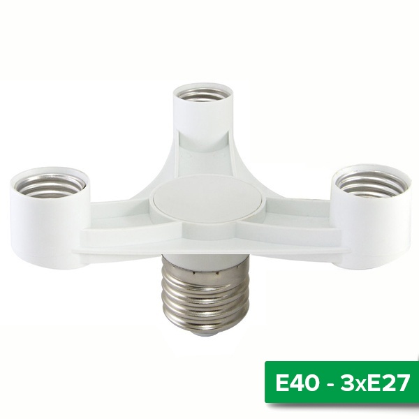 Патрон-тройник TDM для ламп с Е40 на 3хЕ27 230V белый