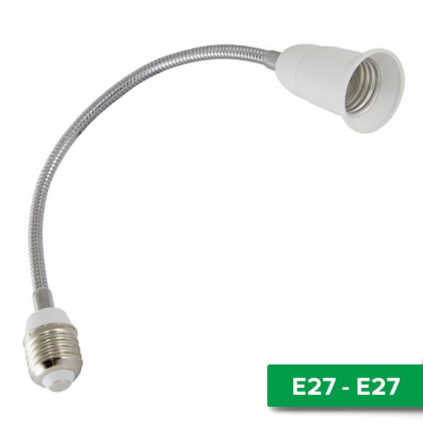 Патрон-удлинитель TDM с Е27 на Е27 гибкий 300мм для лампы, белый